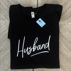 American Apparel Black Tee with 'Husband' Script